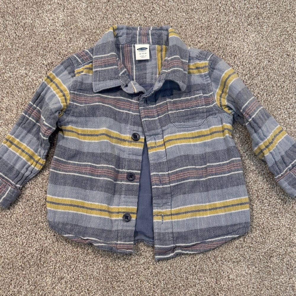 Old Navy Blue and Yellow Striped Shirt